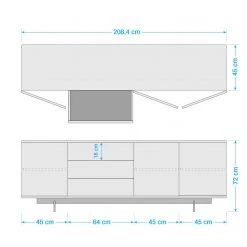 Eva Padberg Collection Sideboard Payara - Echtholzfurnier - Walnuss / Anthrazit -Wohnzimmermöbel boutique en ligne 1000007105 201015 10382700001 SKETCH DETAILS P000000001000007105 sketch