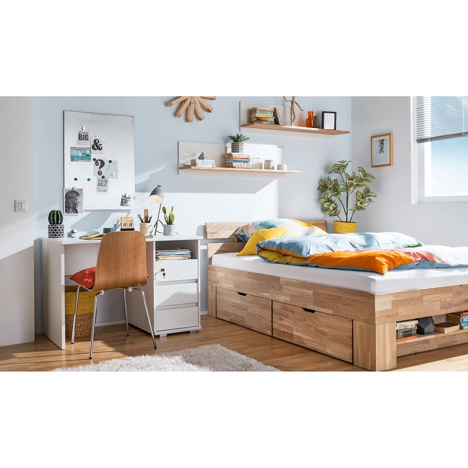 Mørteens Wandboard Lindholm - Eiche teilmassiv - Matt Weiß 3 Mørteens Wandboard Lindholm - Eiche teilmassiv - Matt Weiß – Bild 3