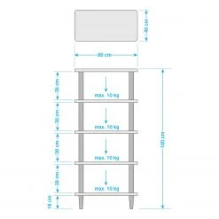 Mørteens Regal Opalanka - Eiche teilmassiv - Weiß / Eiche 17 Mørteens Regal Opalanka - Eiche teilmassiv - Weiß / Eiche -Wohnzimmermöbel boutique en ligne 1000008520 100 GALLERYIMAGES P000000001000008520