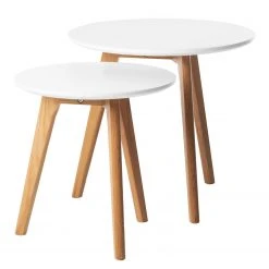 Mørteens Beistelltisch-Set Nilla I (2-teilig) - Eiche teilmassiv - Matt Weiß -Wohnzimmermöbel boutique en ligne 1000008531 180918 12451809 GALLERYIMAGES P000000001000008531