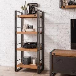 Ars manufacti Regal Manchester IV - Akazie massiv / Metall - Akazie / Anthrazit -Wohnzimmermöbel boutique en ligne 1000008842 200430 15154400006 DETAILS P000000001000008842