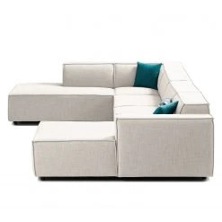 Wohnlandschaft Kinx Webstoff - Webstoff Milan: Altweiß - Longchair davorstehend rechts / Ottomane links -Wohnzimmermöbel boutique en ligne 1000011746 180619 1559201020 GALLERYIMAGES P000000001000011746