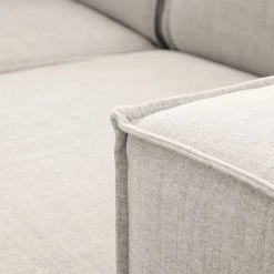 Wohnlandschaft Kinx Webstoff - Webstoff Milan: Altweiß - Longchair davorstehend rechts / Ottomane links -Wohnzimmermöbel boutique en ligne 1000011746 180619 1559211027 GALLERYIMAGES P000000001000011746