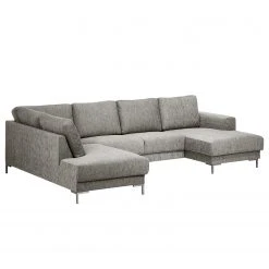 Fredriks Wohnlandschaft Summer Webstoff - Webstoff Madu: Hellgrau - Longchair davorstehend rechts / Ottomane links -Wohnzimmermöbel boutique en ligne 1000012449 200623 11300300052 DETAILS P000000001000012449