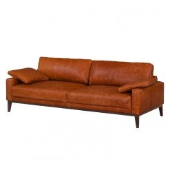 Ars manufacti Sofa Horley (3-Sitzer) Echtleder - Vintage Cognac
