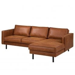 Ars manufacti Ecksofa FORT DODGE - Antiklederlook - Microfaser Yaka: Cognac - Longchair davorstehend rechts - Ohne Schlaffunktion -Wohnzimmermöbel boutique en ligne 1000015488 200928 14521800006 DETAILS P000000001000015488