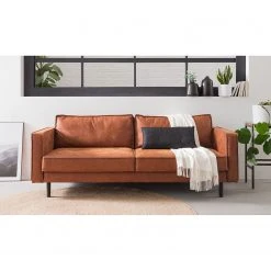 Ars manufacti 3-Sitzer Sofa FORT DODGE - Antiklederlook - Microfaser Yaka: Cognac -Wohnzimmermöbel boutique en ligne 1000015496 190607 09244400001 MOOD GALLERYIMAGES P000000001000015496 mood
