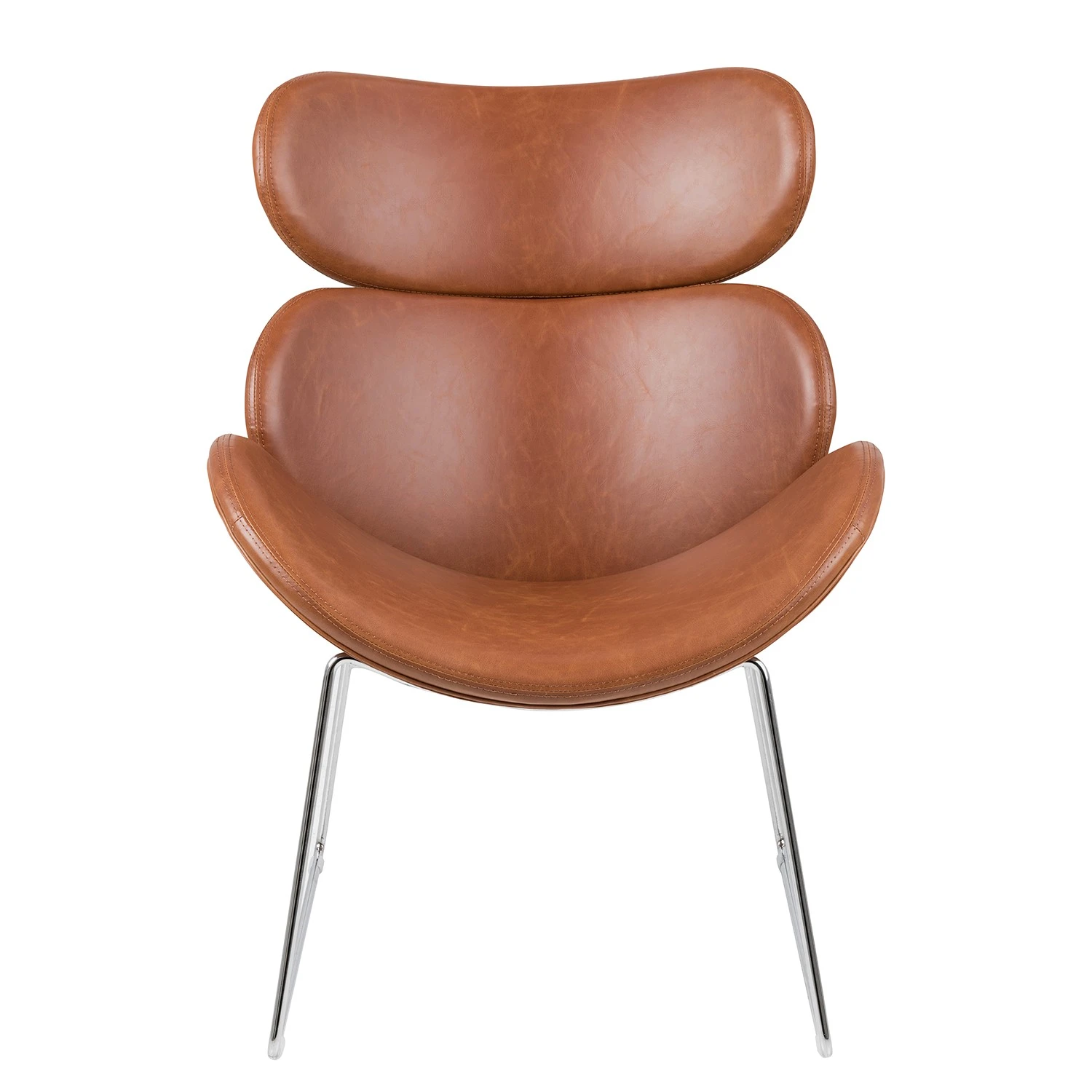 Fredriks Sessel Montola I Kunstleder Cognac - Chrom 2 Fredriks Sessel Montola I Kunstleder Cognac - Chrom – Bild 2