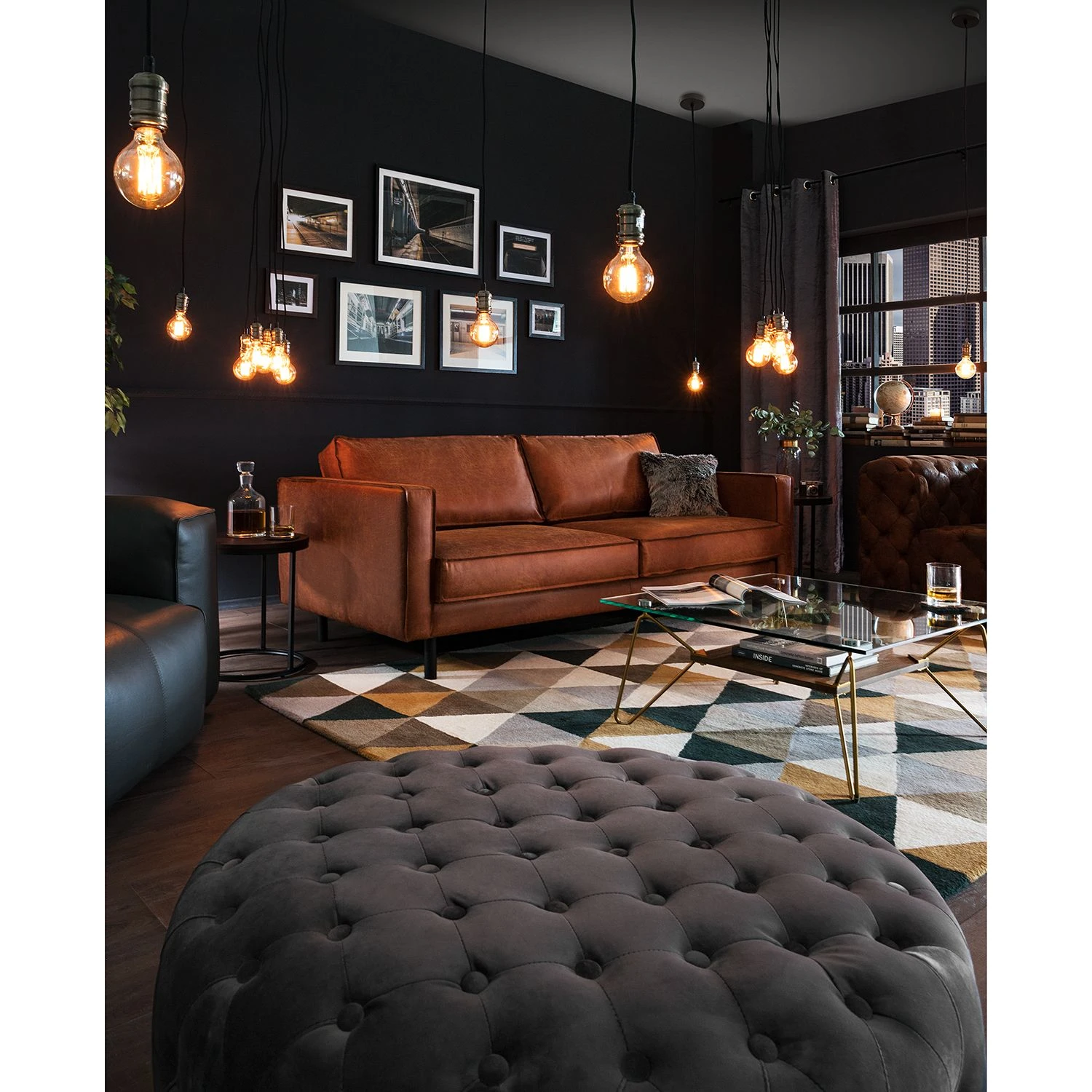 Jack & Alice Polsterhocker Bayard - Dunkelgrau - Breite: 80 cm 3 Jack & Alice Polsterhocker Bayard - Dunkelgrau - Breite: 80 cm – Bild 3