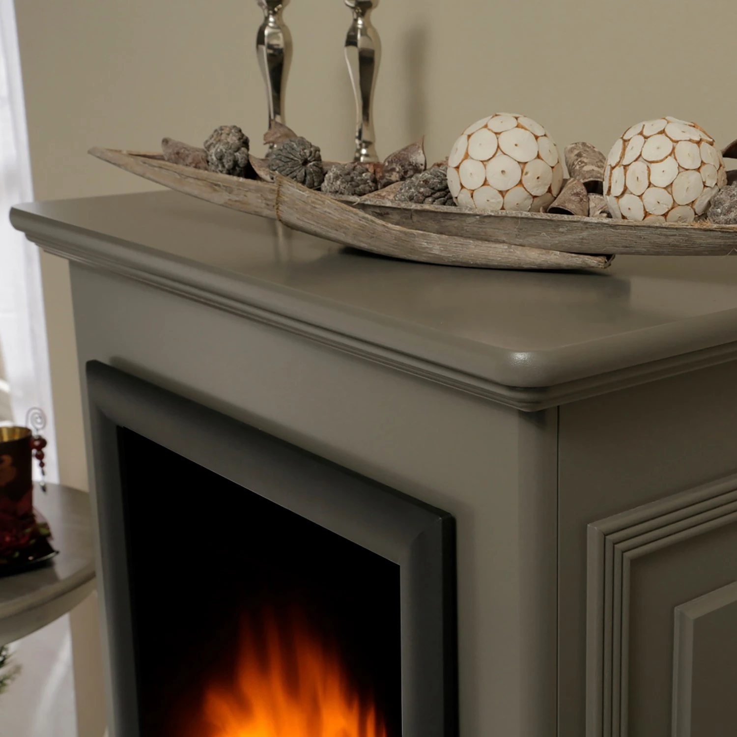 Montreux Elektrokamin Waldhof - Tulpenbaumholz teilmassiv - Grau 5 Montreux Elektrokamin Waldhof - Tulpenbaumholz teilmassiv - Grau – Bild 5