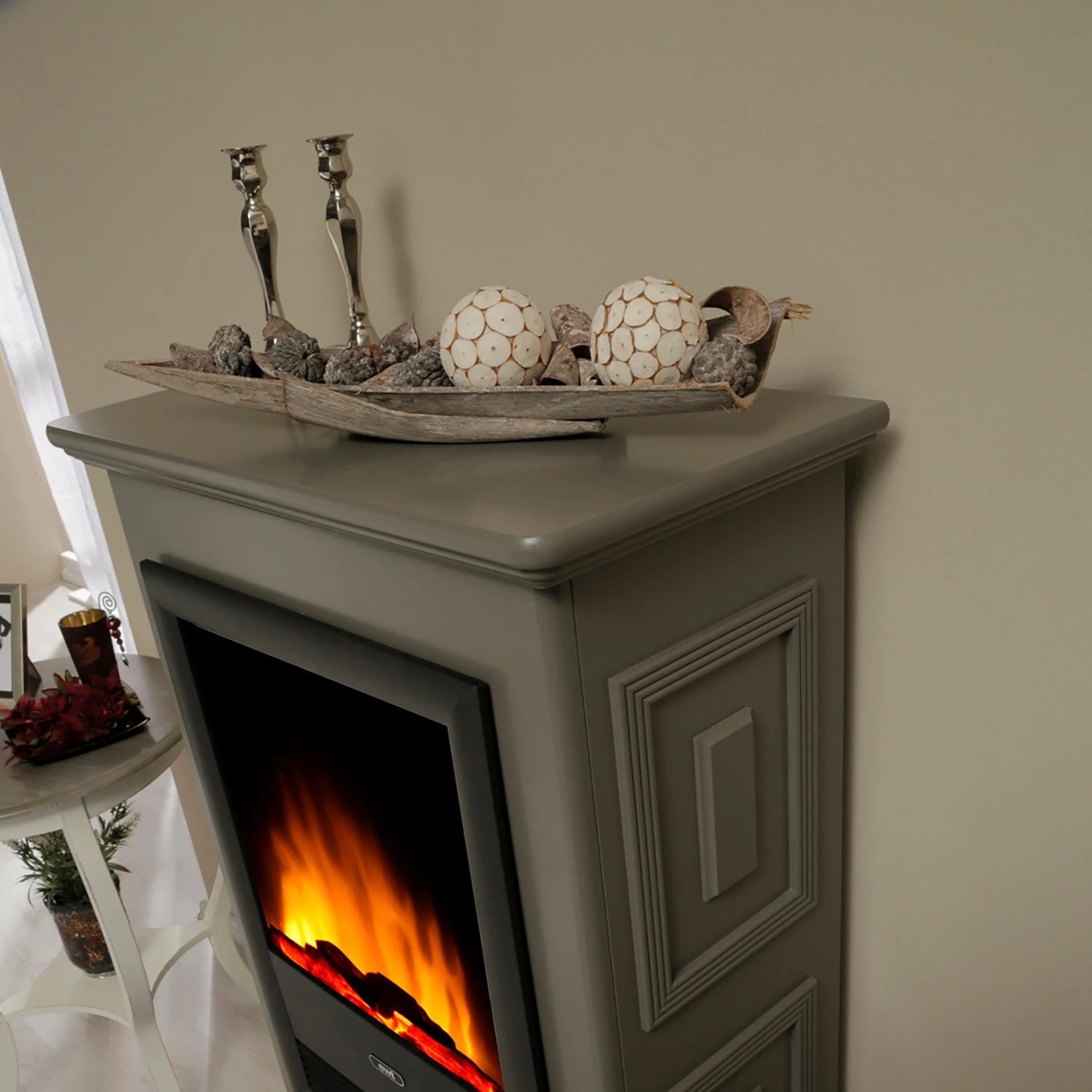 Montreux Elektrokamin Waldhof - Tulpenbaumholz teilmassiv - Grau 9 Montreux Elektrokamin Waldhof - Tulpenbaumholz teilmassiv - Grau – Bild 9