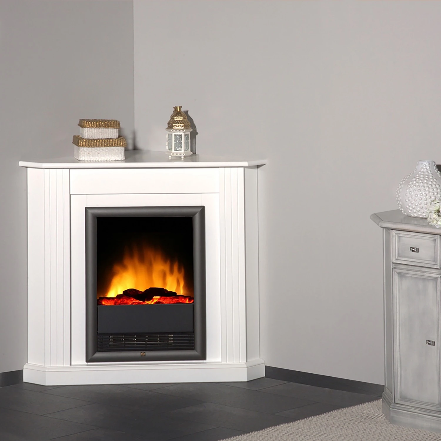 Montreux Elektro-Eckkamin Born - Weiß 3 Montreux Elektro-Eckkamin Born - Weiß – Bild 3