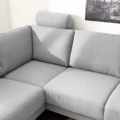 Fredriks Wohnlandschaft Arietta I Webstoff - Platingrau - Longchair davorstehend rechts / Ottomane links -Wohnzimmermöbel boutique en ligne 1000021419 180629 09084243 GALLERYIMAGES P000000001000021419