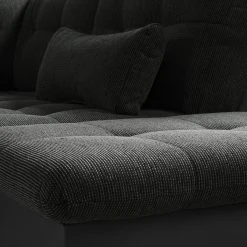 Fredriks Wohnlandschaft Puntiro I - Kunstleder Lilo / Strukturstoff Satur: Schwarz / Anthrazit - Longchair davorstehend links / Ottomane rechts -Wohnzimmermöbel boutique en ligne 1000021540 210614 18402100139 DETAILS P000000001000021540