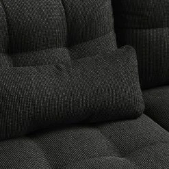 Fredriks Wohnlandschaft Puntiro I - Kunstleder Lilo / Strukturstoff Satur: Schwarz / Anthrazit - Longchair davorstehend links / Ottomane rechts -Wohnzimmermöbel boutique en ligne 1000021540 210614 18402100140 DETAILS P000000001000021540
