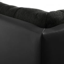 Fredriks Wohnlandschaft Puntiro I - Kunstleder Lilo / Strukturstoff Satur: Schwarz / Anthrazit - Longchair davorstehend links / Ottomane rechts -Wohnzimmermöbel boutique en ligne 1000021540 210614 18402100144 DETAILS P000000001000021540