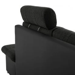 Fredriks Wohnlandschaft Puntiro I - Kunstleder Lilo / Strukturstoff Satur: Schwarz / Anthrazit - Longchair davorstehend links / Ottomane rechts -Wohnzimmermöbel boutique en ligne 1000021540 210614 18402100145 DETAILS P000000001000021540