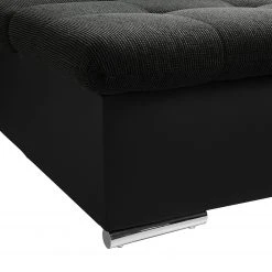 Fredriks Wohnlandschaft Puntiro I - Kunstleder Lilo / Strukturstoff Satur: Schwarz / Anthrazit - Longchair davorstehend links / Ottomane rechts -Wohnzimmermöbel boutique en ligne 1000021540 210614 18402100146 DETAILS P000000001000021540