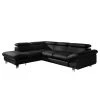 Cotta Ecksofa Waiho II Echtleder - Schwarz - Longchair davorstehend links - Mit Schlaffunktion