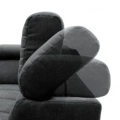 Fredriks Wohnlandschaft Freetown - Microfaser - Dunkelgrau - Longchair davorstehend links / Ottomane rechts -Wohnzimmermöbel boutique en ligne 1000029524 211221 132252000174 DETAILS P000000001000029524