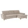 Ars Natura Ecksofa Charlo Microfaser - Cappuccino - Longchair davorstehend rechts - Mit Schlaffunktion