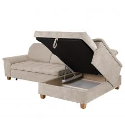 Ars Natura Ecksofa Charlo Microfaser - Cappuccino - Longchair davorstehend rechts - Mit Schlaffunktion -Wohnzimmermöbel boutique en ligne 1000029556 220802 140 DETAILS P000000001000029556