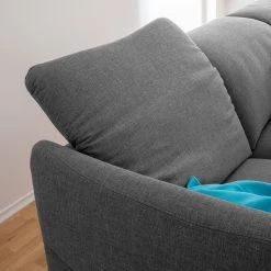 Loftscape Ecksofa Radway Flachgewebe - Dunkelgrau - Ottomane davorstehend rechts -Wohnzimmermöbel boutique en ligne 1000030795 180628 15041189 GALLERYIMAGES P000000001000030795