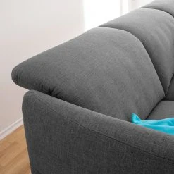 Loftscape Ecksofa Radway Flachgewebe - Dunkelgrau - Ottomane davorstehend rechts -Wohnzimmermöbel boutique en ligne 1000030795 180628 15041190 GALLERYIMAGES P000000001000030795