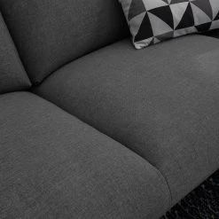 Loftscape Ecksofa Radway Flachgewebe - Dunkelgrau - Ottomane davorstehend rechts -Wohnzimmermöbel boutique en ligne 1000030795 180628 15041292 GALLERYIMAGES P000000001000030795