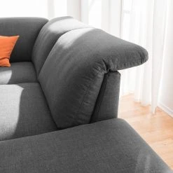 Loftscape Ecksofa Radway Flachgewebe - Dunkelgrau - Ottomane davorstehend rechts -Wohnzimmermöbel boutique en ligne 1000030795 180628 15041295 GALLERYIMAGES P000000001000030795