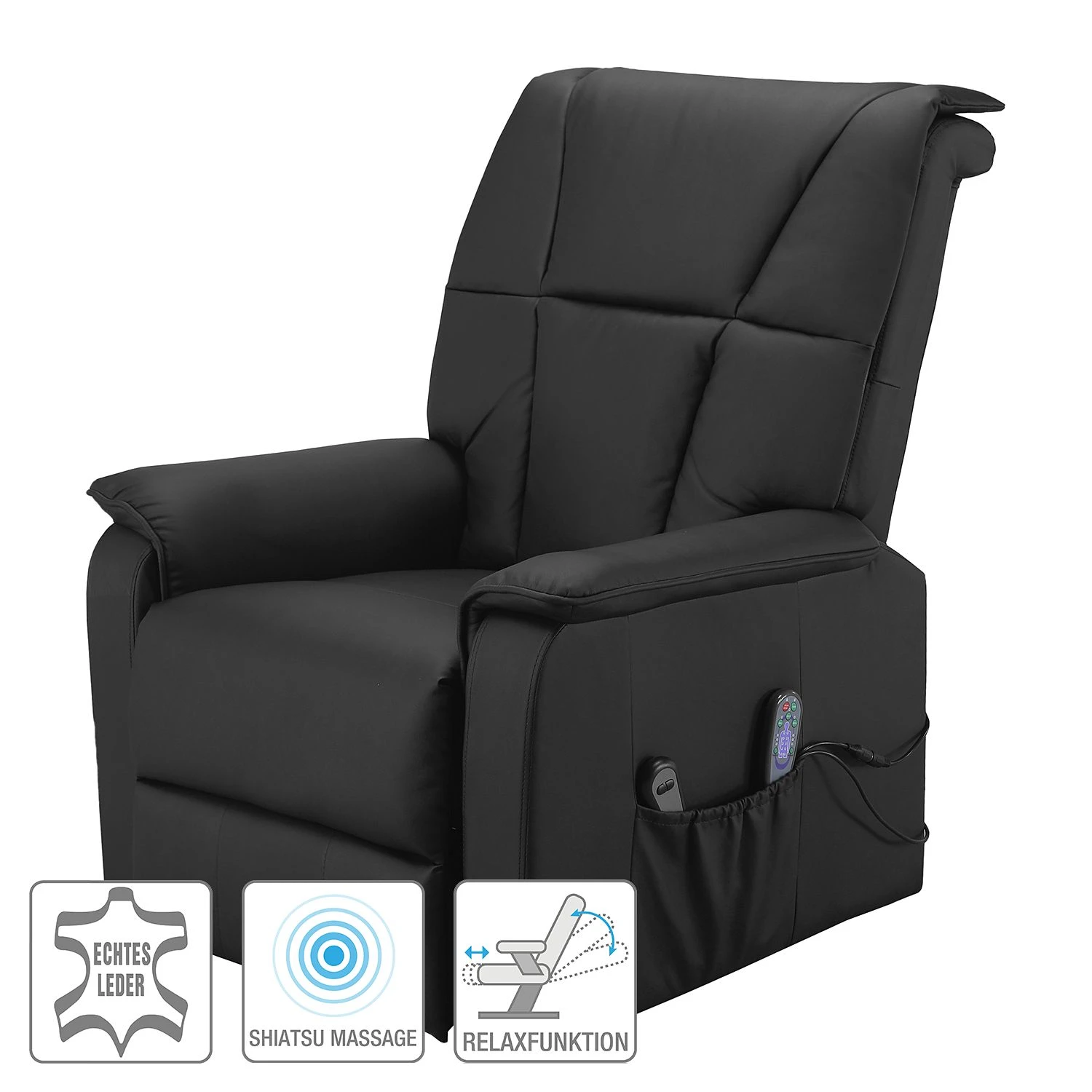 Modoform Massagesessel Cubillo - Echtleder - Schwarz 2 Modoform Massagesessel Cubillo - Echtleder - Schwarz – Bild 2