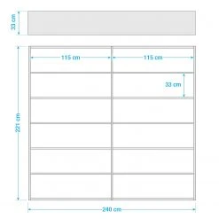 Loftscape Bücherregal Empire - Cremeweiß - Höhe: 221 cm - Breite: 241 cm -Wohnzimmermöbel boutique en ligne 1000036266 190621 12570200017 GALLERYIMAGES P000000001000036266