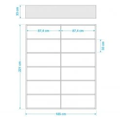 Loftscape Bücherregal Empire - Eiche Schwarzbraun Dekor - Höhe: 221 cm - Breite: 185 cm -Wohnzimmermöbel boutique en ligne 1000036273 190621 12570200024 GALLERYIMAGES P000000001000036273