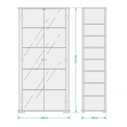 Fredriks Vitrine Nysa - Inkl. Beleuchtung - Hochglanz Schwarz -Wohnzimmermöbel boutique en ligne 1000036390 030 GALLERYIMAGES P000000001000036390