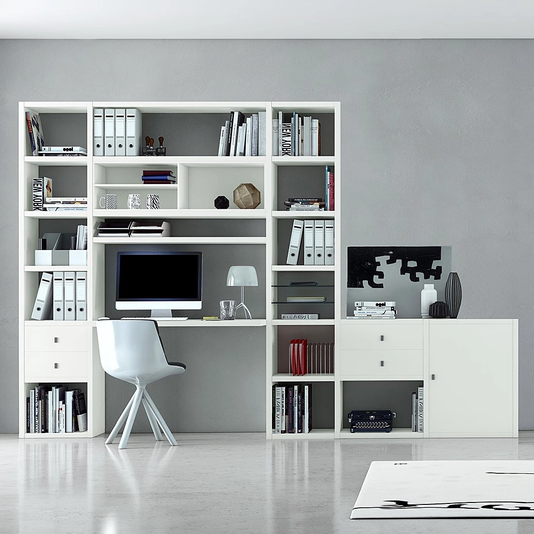 Loftscape Wohnkombination Emporior II - Cremeweiß 1 Loftscape Wohnkombination Emporior II - Cremeweiß