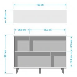 Germania Regal Neston I - Matt Weiß / Eiche Sanremo Dekor -Wohnzimmermöbel boutique en ligne 1000039567 180612 14224002 GALLERYIMAGES P000000001000039567