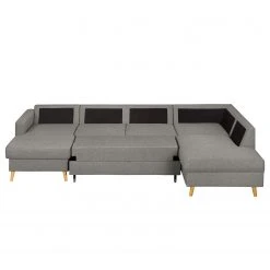 Mørteens Wohnlandschaft Sola Flachgewebe - Grau - Longchair davorstehend links / Ottomane rechts - Mit Schlaffunktion -Wohnzimmermöbel boutique en ligne 1000054946 200617 13241400052 DETAILS P000000001000054946