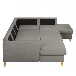 Mørteens Wohnlandschaft Sola Flachgewebe - Grau - Longchair davorstehend links / Ottomane rechts - Mit Schlaffunktion -Wohnzimmermöbel boutique en ligne 1000054946 200617 13241400054 DETAILS P000000001000054946