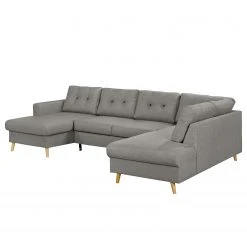 Mørteens Wohnlandschaft Sola Flachgewebe - Grau - Longchair davorstehend links / Ottomane rechts - Mit Schlaffunktion -Wohnzimmermöbel boutique en ligne 1000054946 200617 13241400057 DETAILS P000000001000054946