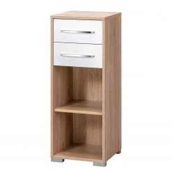 Aktenregal Merit - Eiche Sonoma Dekor / Hochglanz Weiß