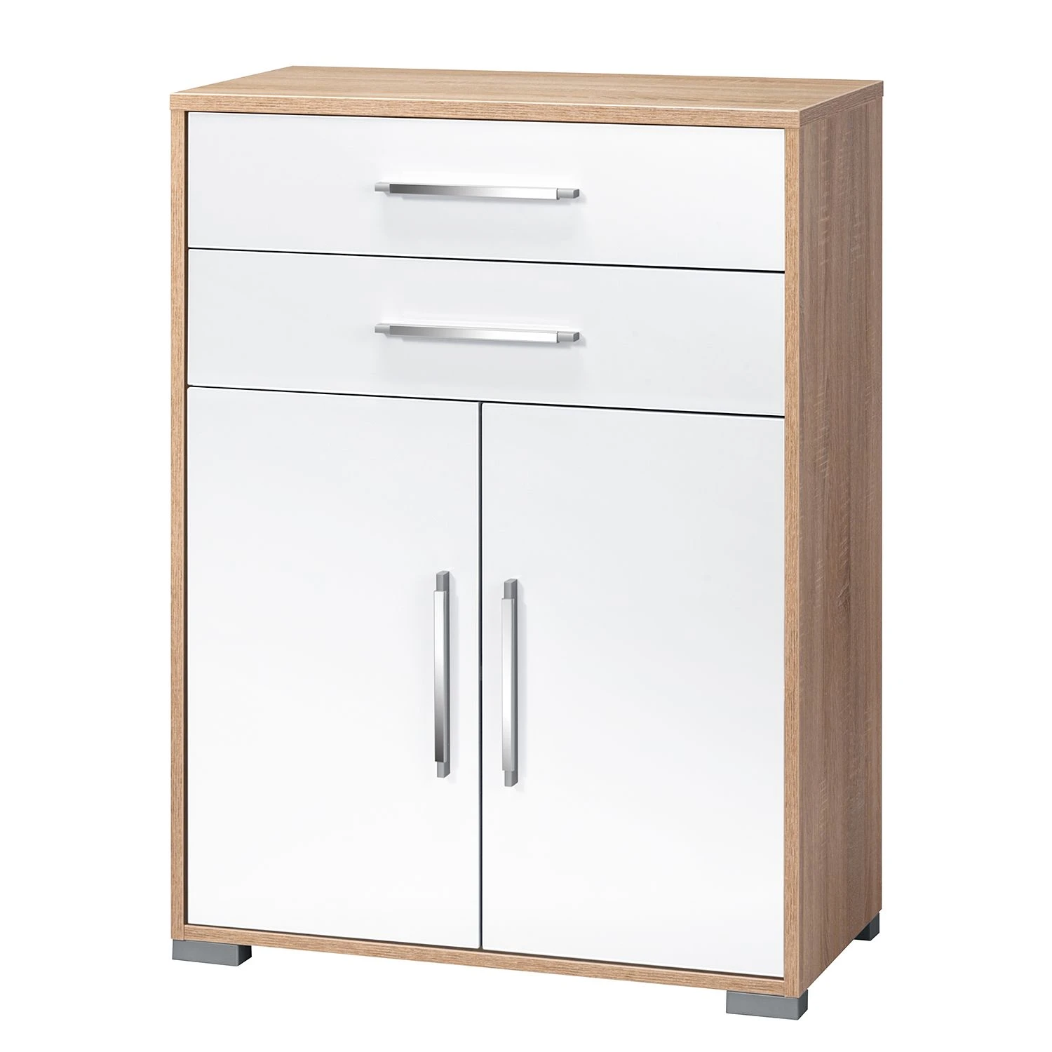 Maja Möbel Kommode Merit - Hochglanz Weiß / Eiche Sonoma Dekor 1 Maja Möbel Kommode Merit - Hochglanz Weiß / Eiche Sonoma Dekor
