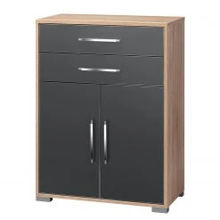 Maja Möbel Kommode Merit - Hochglanz Grau / Eiche Sonoma Dekor