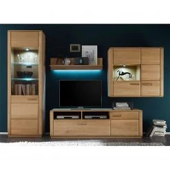 Naturoo Wohnwand Structura II (4-teilig) - Eiche Bianco