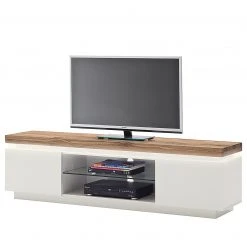 Fredriks TV-Lowboard Roble I (inkl. Beleuchtung) - Eiche / Matt Weiß