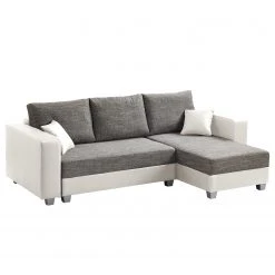 Fredriks Ecksofa Dublin II - (mit Schlaffunktion / beidseitig montierbar) - Kunstleder/Strukturstoff - Weiß / Grau -Wohnzimmermöbel boutique en ligne 1000073164 210614 18404100583 DETAILS P000000001000073164