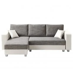 Fredriks Ecksofa Dublin II - (mit Schlaffunktion / beidseitig montierbar) - Kunstleder/Strukturstoff - Weiß / Grau -Wohnzimmermöbel boutique en ligne 1000073164 210614 18404100584 DETAILS P000000001000073164