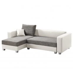 Fredriks Ecksofa Dublin II - (mit Schlaffunktion / beidseitig montierbar) - Kunstleder/Strukturstoff - Weiß / Grau -Wohnzimmermöbel boutique en ligne 1000073164 210614 18404200587 DETAILS P000000001000073164