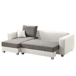 Fredriks Ecksofa Dublin II - (mit Schlaffunktion / beidseitig montierbar) - Kunstleder/Strukturstoff - Weiß / Grau -Wohnzimmermöbel boutique en ligne 1000073164 210614 18404200588 DETAILS P000000001000073164