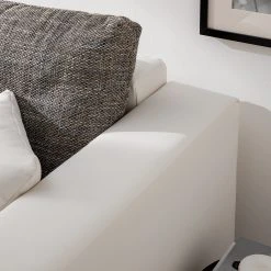Fredriks Ecksofa Dublin II - (mit Schlaffunktion / beidseitig montierbar) - Kunstleder/Strukturstoff - Weiß / Grau -Wohnzimmermöbel boutique en ligne 1000073164 210614 18404200594 DETAILS P000000001000073164