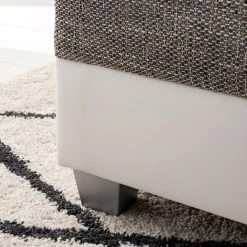 Fredriks Ecksofa Dublin II - (mit Schlaffunktion / beidseitig montierbar) - Kunstleder/Strukturstoff - Weiß / Grau -Wohnzimmermöbel boutique en ligne 1000073164 210614 18404200595 DETAILS P000000001000073164